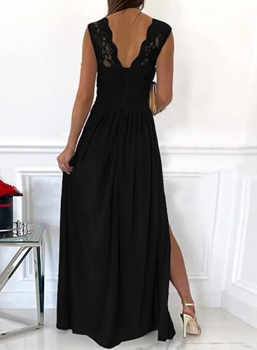 Womens 2025 Formal Dresses Wrap V-Neck Ruched Sexy Bridesmaid Wedding Guest Maxi Dresses
