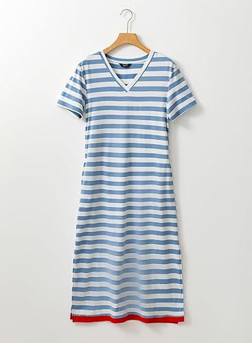 Summer Dress Casual Womens Fashion Short Sleeve Maxi Dress T Shirt Dress Striped Long Color Block Maxi Dress